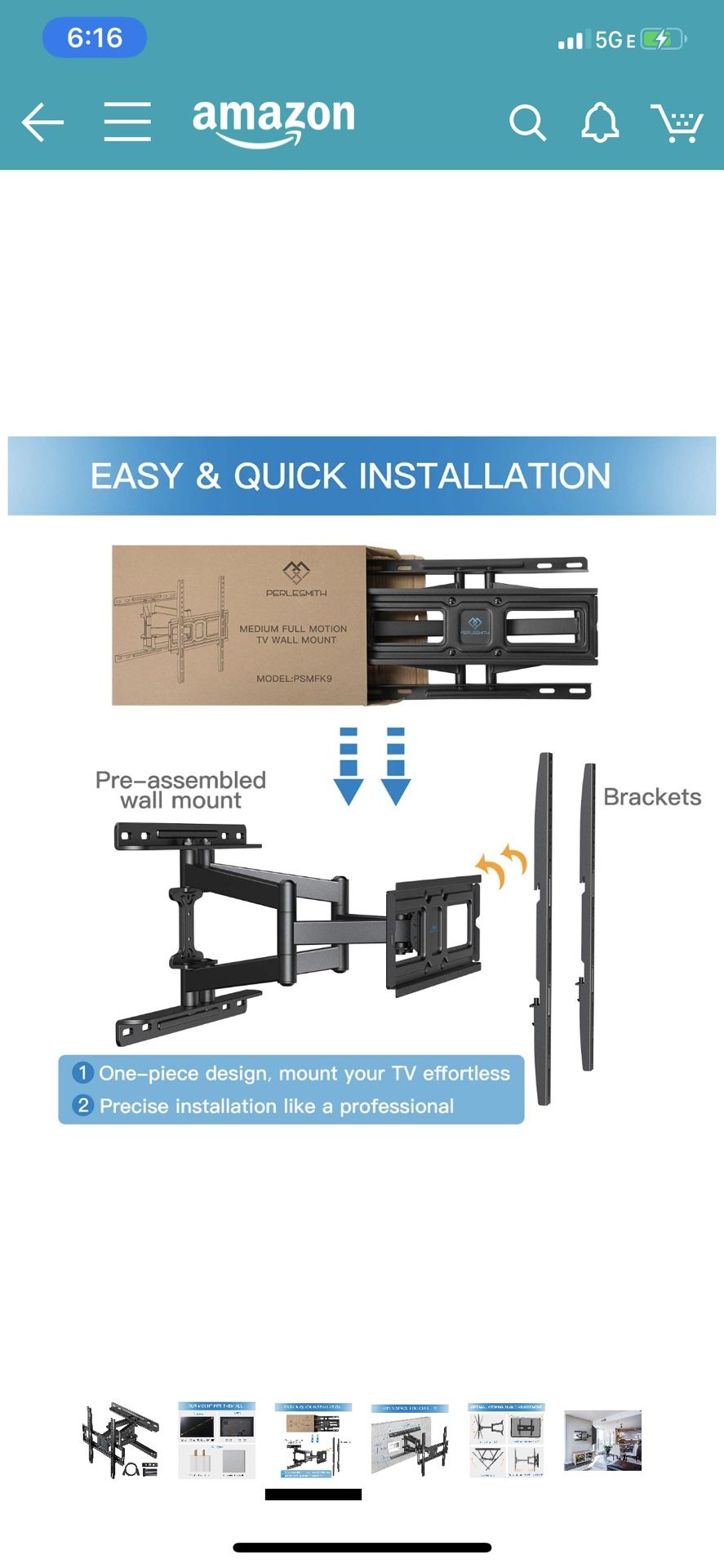 TV full motion wall mount