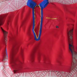 Vintage Patagonia Pullover Fleece Jacket Size XL Red Made USA 25351 (flaw)