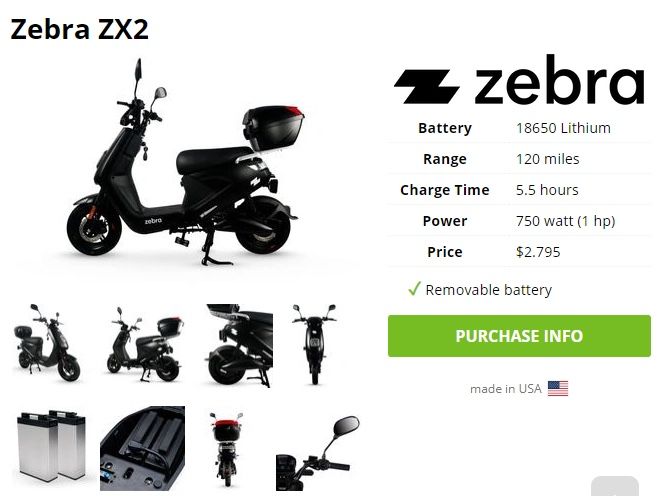 Zebra ebike battery deals price