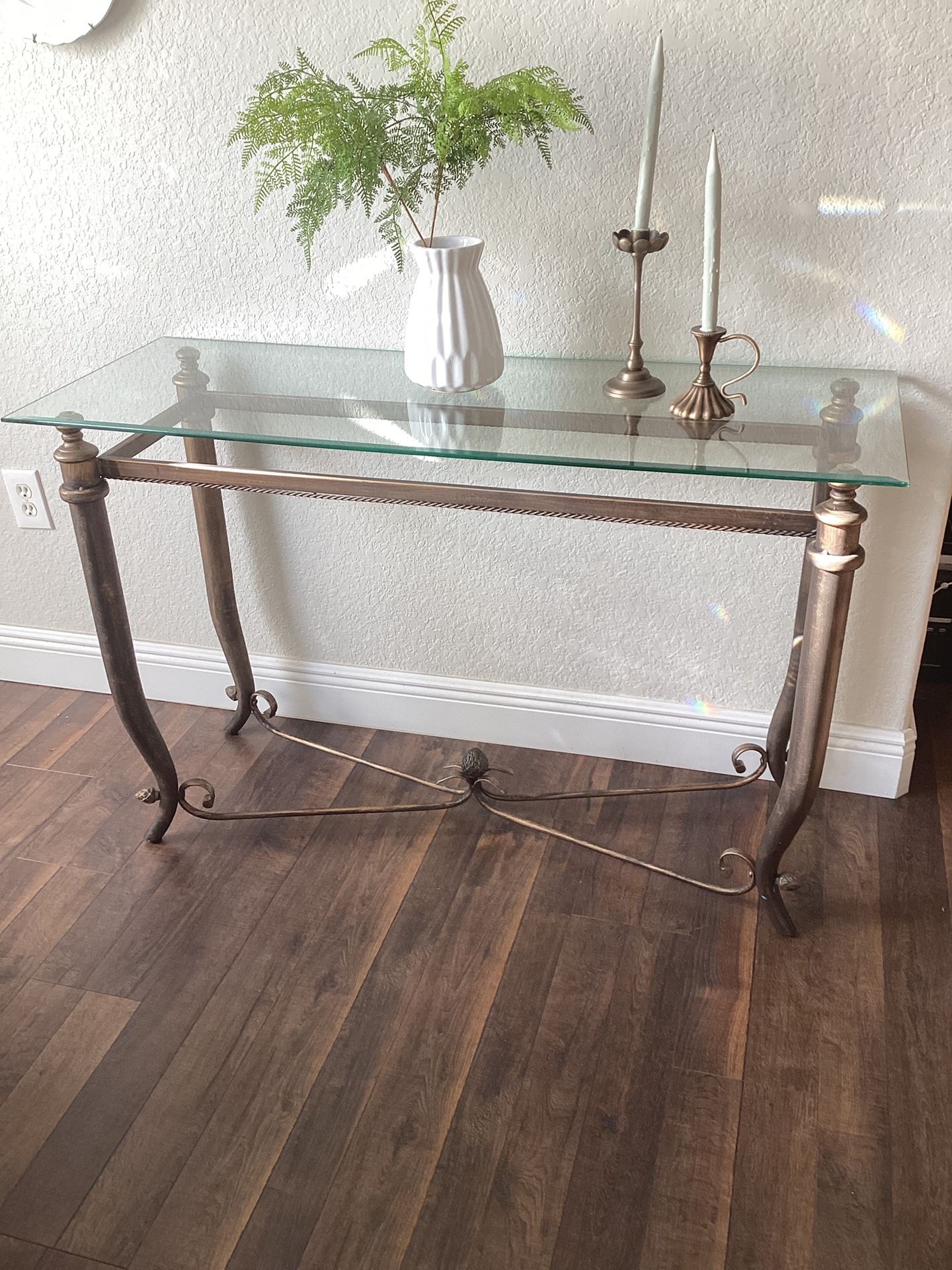 Gold Console Hallway Table
