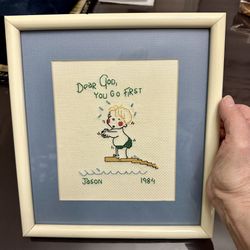 Dear God Counted Cross Stitch Handmade 