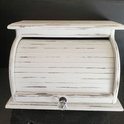 Distressed End Tables And Bread Box