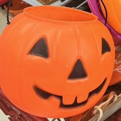 Vintage Pumpkin Pail Halloween Decorations