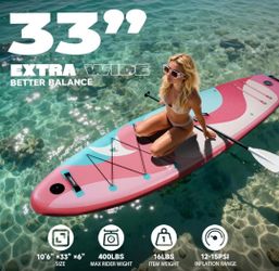 Inflatable Stand Up Paddle Board,Inflatable Paddleboards 32/34 Inch Wide,All Around SUP for Beginners with Lightweight Paddle,Hand Pump,Backpack,Leash