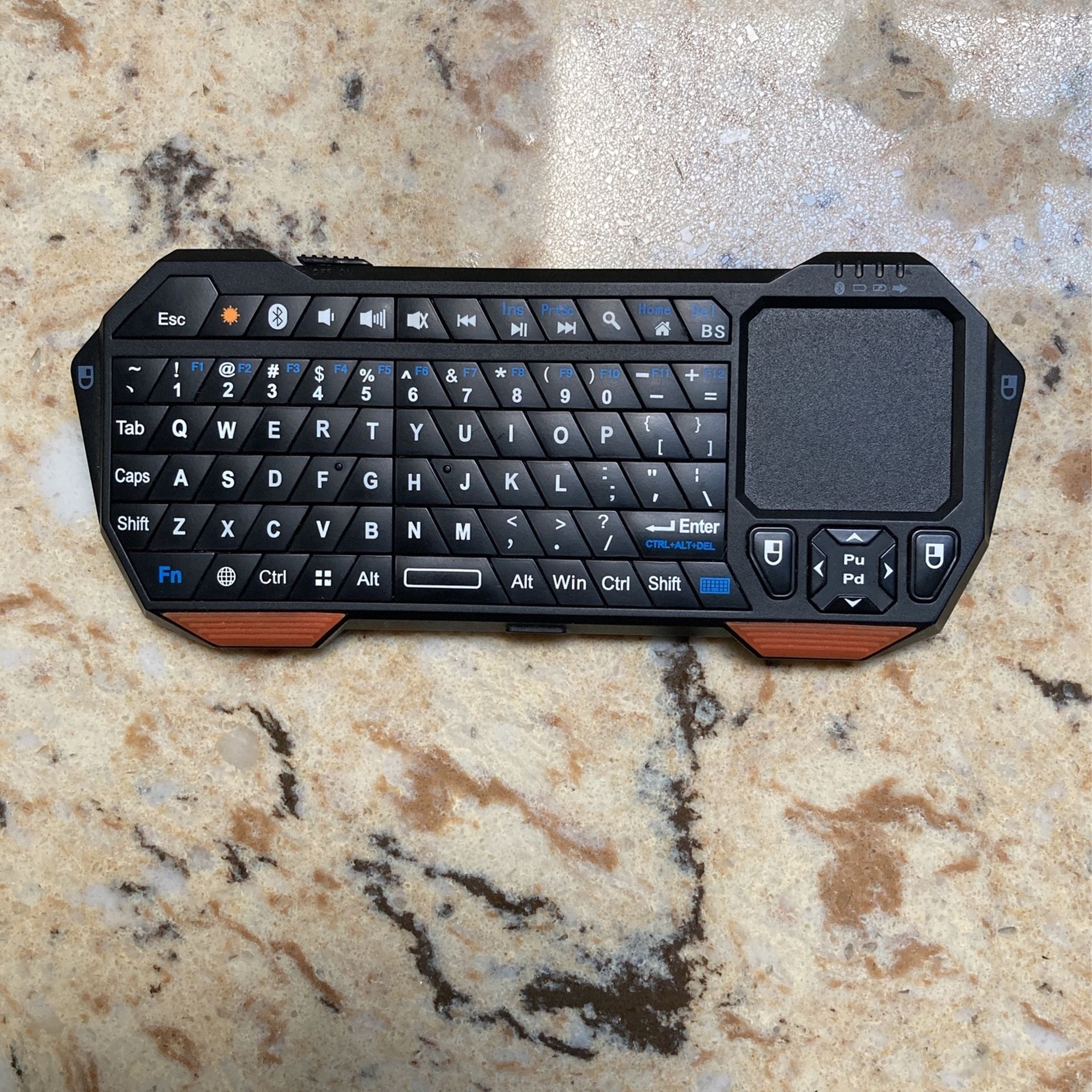 Mini Wireless Handheld Bluetooth Keyboard W/Built In Mouse Pad