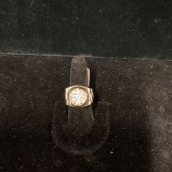 10 Karat, Yellow, Gold And Diamond Ring