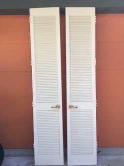 Set of Louvered Doors Wood