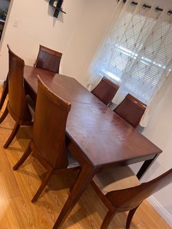 Solid wood table with 6 chairs