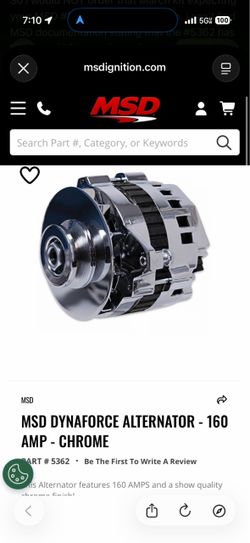 MSD 160 amp alternator (chrome)