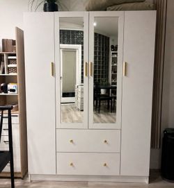 Modern White Cabinets with Mirror Doors White Storage Cabinets with Mirrors – Great for Office or Small Spaces