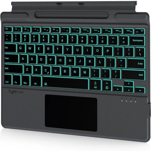 typecase for Microsoft Surface Pro 9 Keyboard/Pro 8/Pro X: 11-Color Backlit - Multi-Touch Trackpad - Wireless Magnetic Detachable Keyboard with Pen Ho