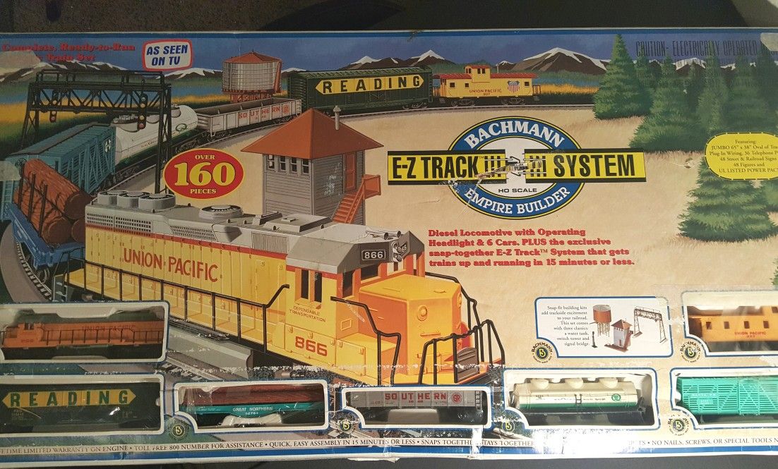 Bachmann HO EZ TRACK TRAIN EMPIRE BUILDER JUMBO COMPLETE SET 97318 UNUSED VTG