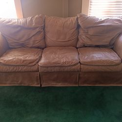 Matching leather sofas.