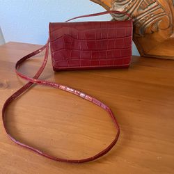 Crossbody, Red Leather Wallet/Purse