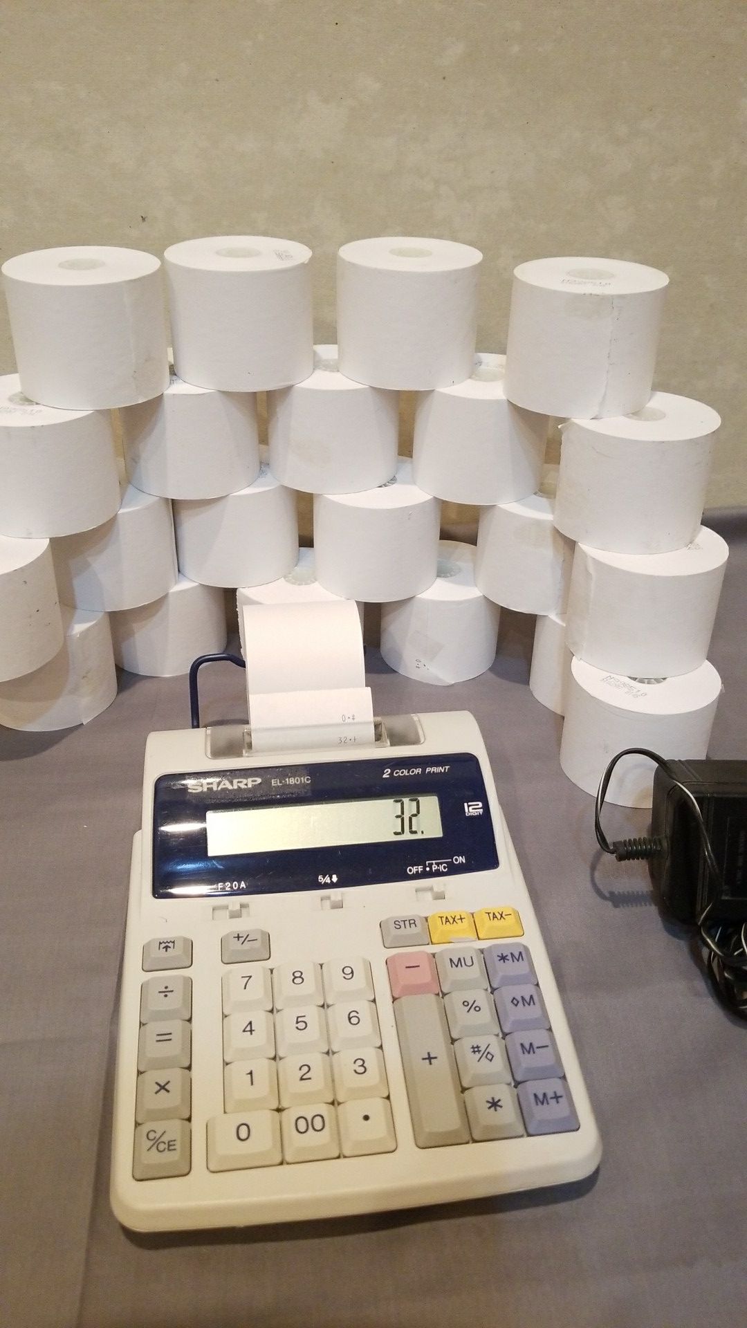 Sharp EL-1801C 2 color print calculator