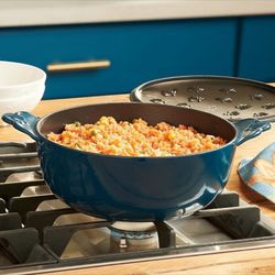 Arrocera Azul  De Hierro Forjado  De 3.5 Qt 👉 princess house todo nuevo y con caja 📦