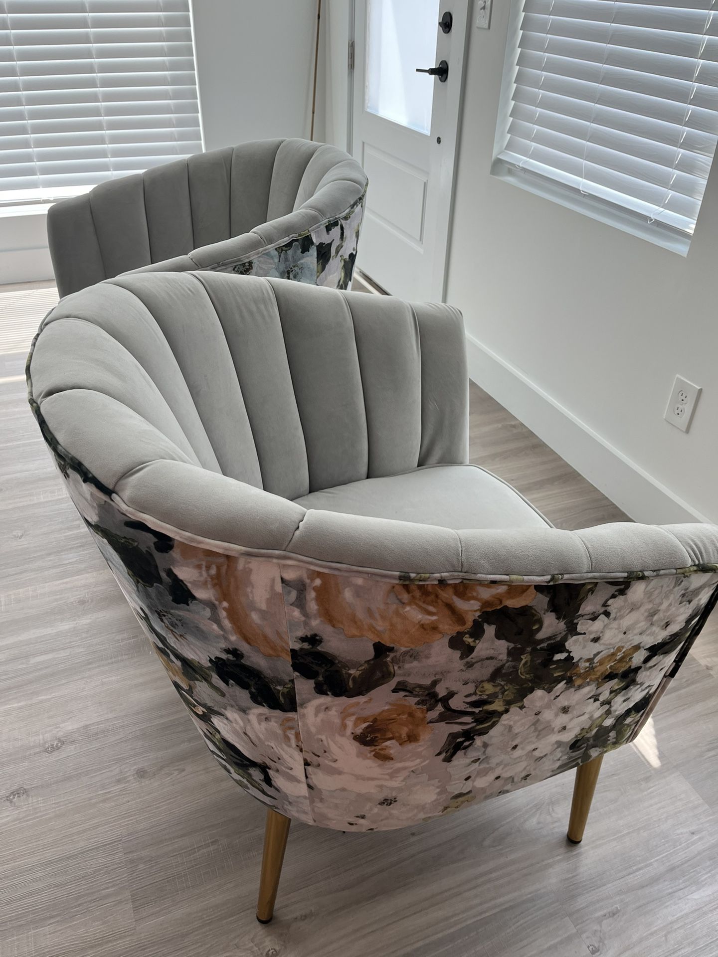 Floral velvet chairs for sale