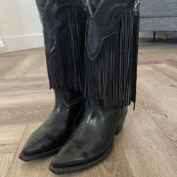 Idyllwind Cowboy Boots Black Leather Fringe 
