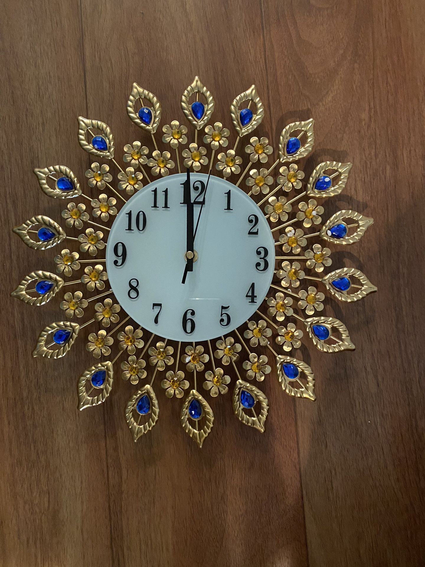 Magnificent 14” Brass Battery Clock