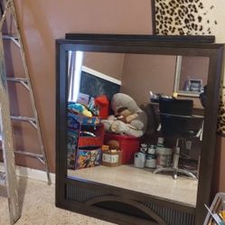 Large Wood Framed Mirror
