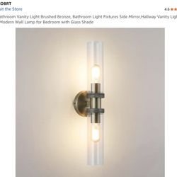 (1) one 
2 Light Bathroom Vanity Light Brushed Bronze, Bathroom Light Fixtures Side Mirror,Hallway Vanity