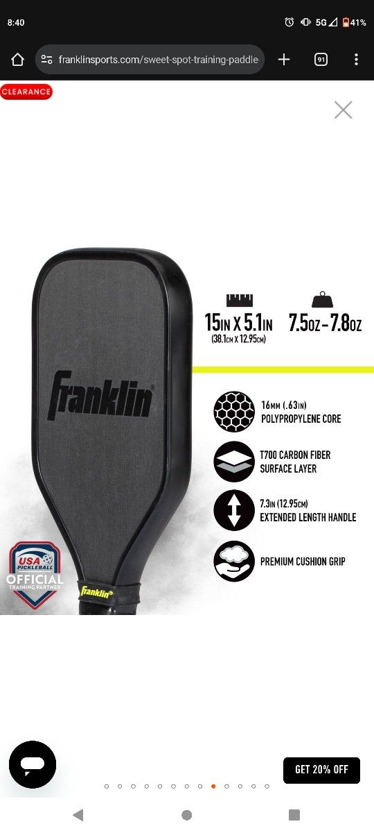 Franklin Sweet Spot Pickleball Training Paddles