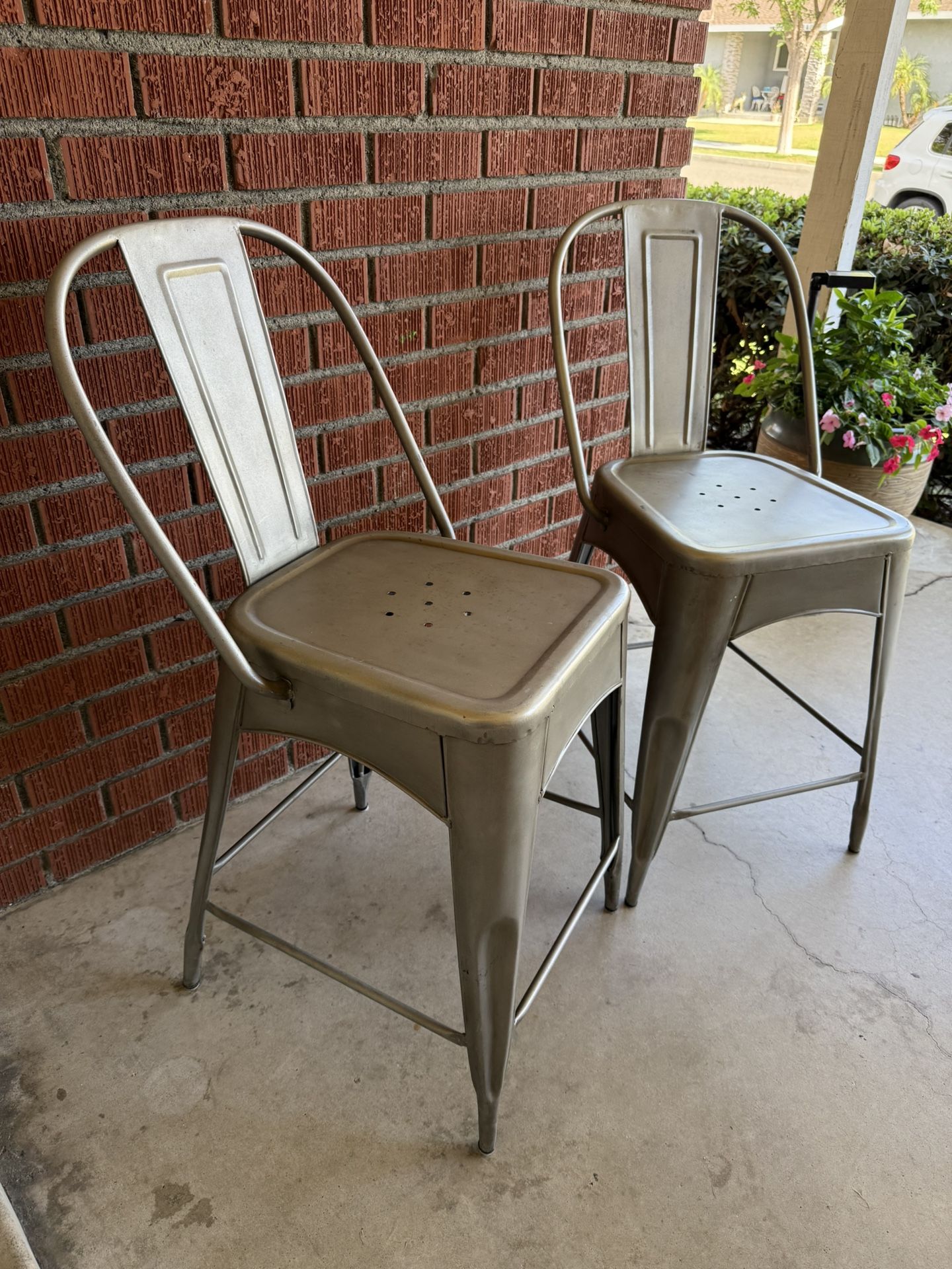 Counter Bar Stools, Barstools, Bistro, Tolix-style, metal