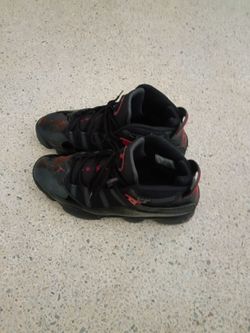 Red and black Jordans