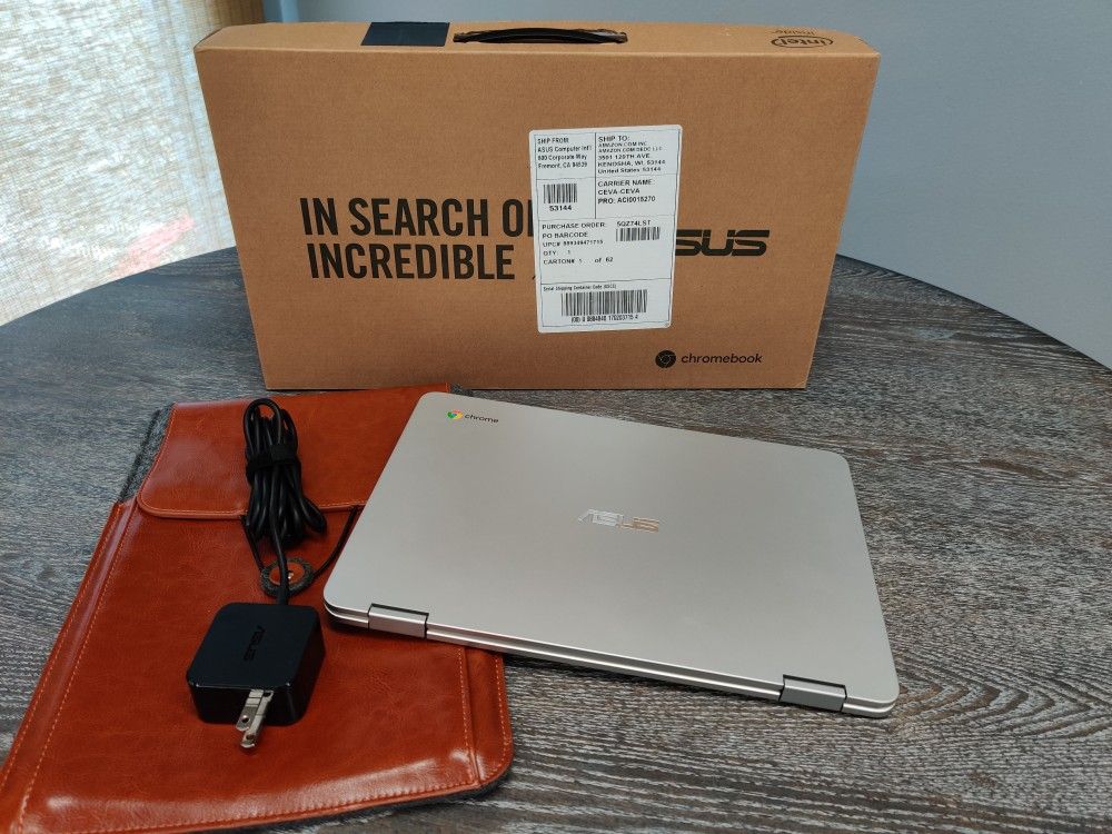 ASUS C302CA Chromebook Flip 12.5in Touchscreen Display with Protective Sleeve