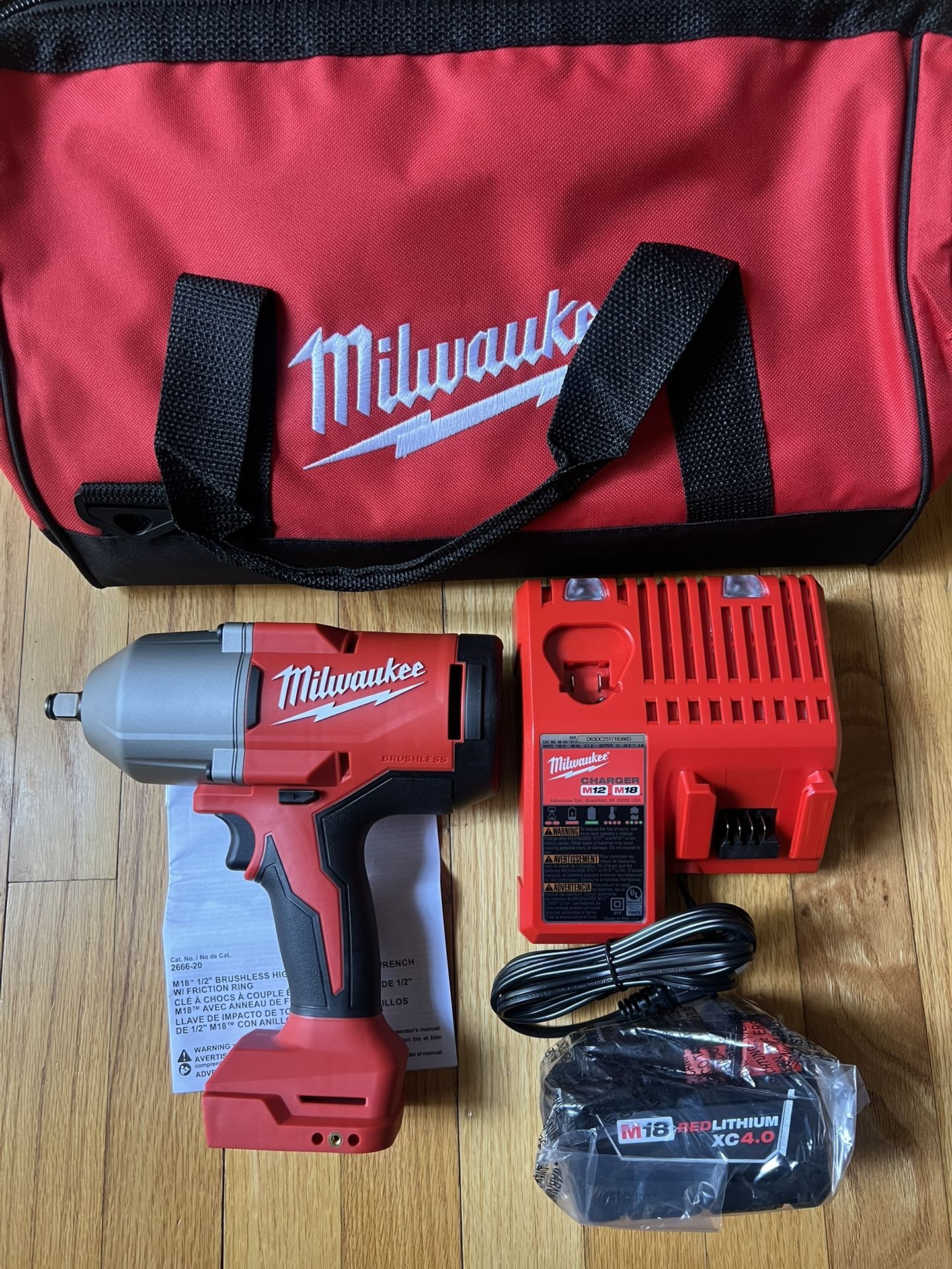 *NEW* Milwaukee M18 18-volt Brushless 1/2” High Torque Impact Wrench Kit