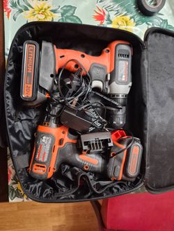 Nice Used Excellent Condition Two Black and Decker cordless drills.  12 and 20 Volt.