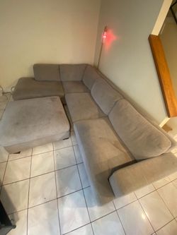 Large Couch - L-shaped sectional with ottoman - $250 OBO