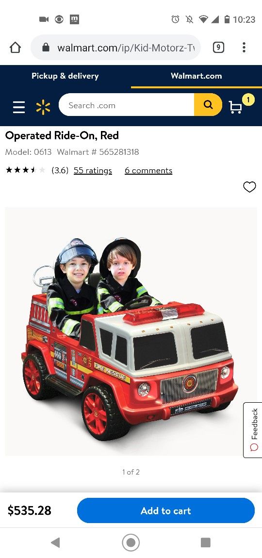 BRAND NEW Kid Motorz Fire Engine 2-Seater 12-Volt Ride-On in Red