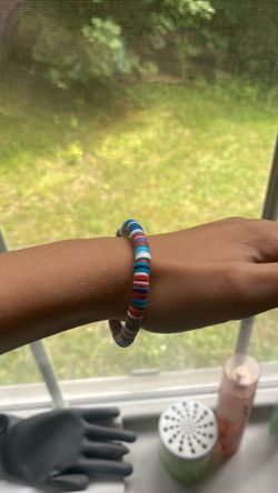 Fourth Of July Clay Bead Bracelet
