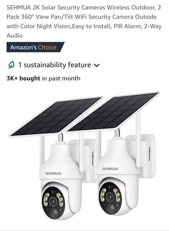 NEW 2 SECURITY SOLAR POWERED CAMERAS