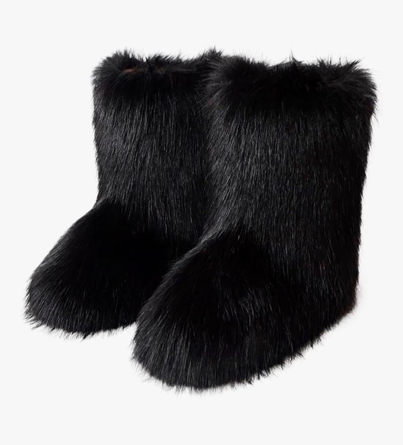 Furry Faux Fur Boots For Women In Winter