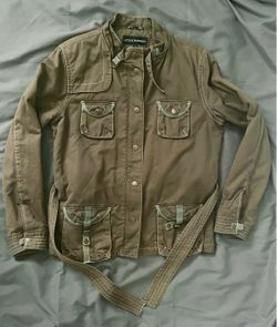 Steve Madden Womens Coat Parka, military green Size XL