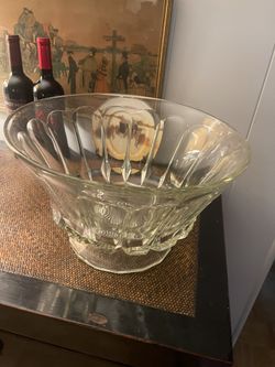 Vintage Contemporary Large Glass Bowl