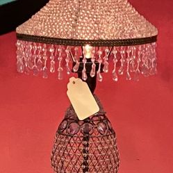 Beautiful Rare Vintage Violet Beaded Lamp 