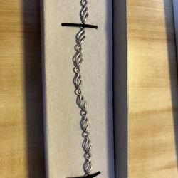 Diamond Accent Flame Bracelet in Sterling Silver