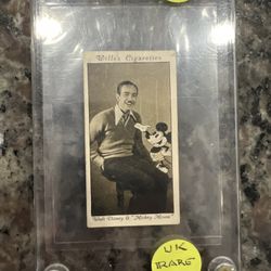 1931 Wills Cinema Stars Tobacco Card – Walt Disney & Mickey Mouse – Vintage