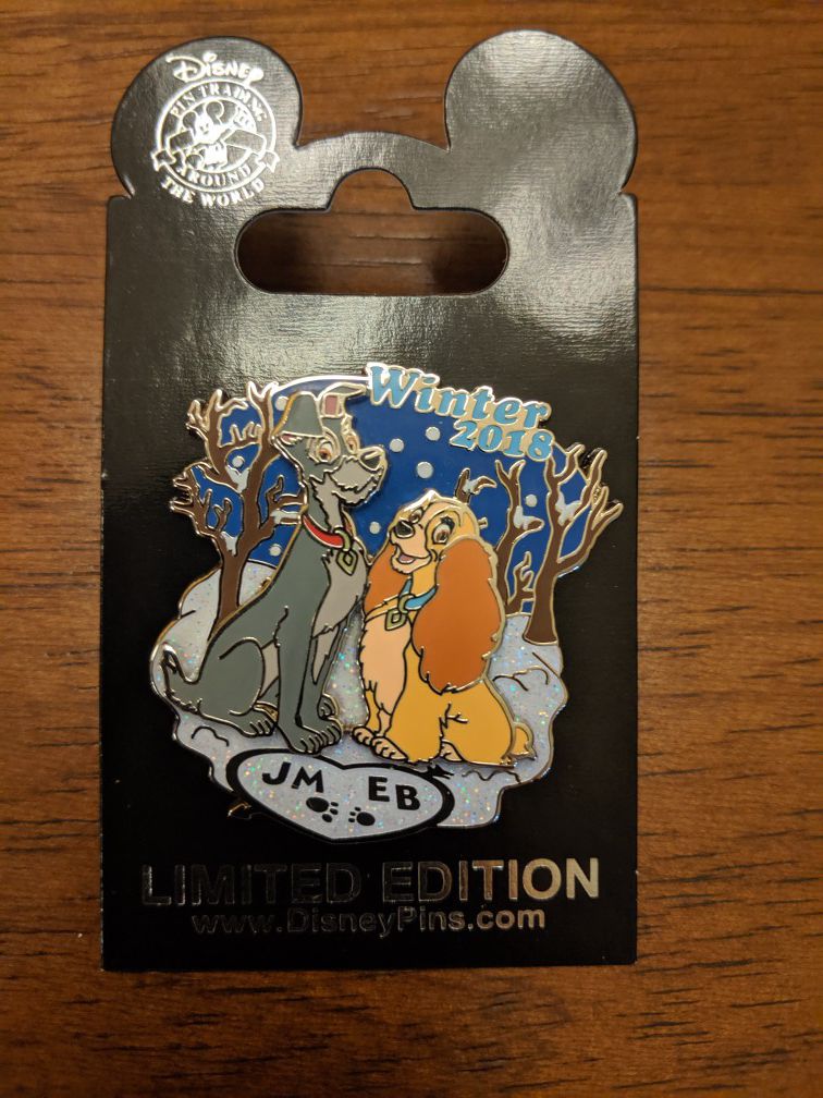 Disney limited edition pin addition size 2000. Winter 2018 Lady and the tramp