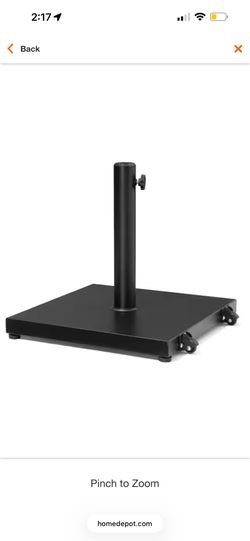 45 lbs. Outdoor Weighted Cement Concrete Patio Umbrella Base with Wheels in Black