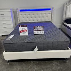 New Queen Bed Frame With Mattress 