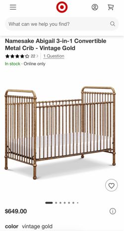 Vintage gold medal crib