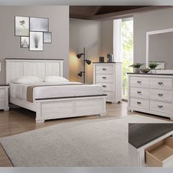 Brand New Elegant Queen Size Wood Bedroom Set 