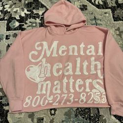 Euphoric mental health matters hoodie in pink #cropped #y2k #mental health Size large fits like a medium