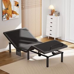 Adjustable Bed Frame, Twin XL Adjustable Bed Base with 4 USB Ports & Under-Bed Night Light, Head & Foot Incline, Electric Bed Fra