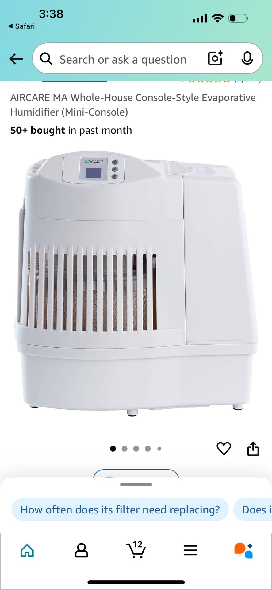 AIRCARE MA Whole-House Console-Style Evaporative Humidifier (Mini-Console)