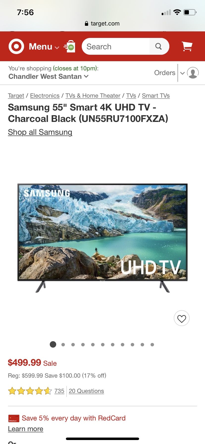 Samsung 7 Series UN55RU7100F - 55" LED Smart TV - 4K UltraHD